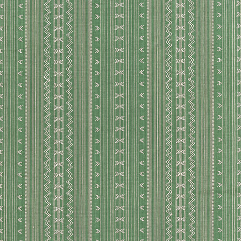 Charter Stripe Embroidery Green Fabric - W736458 - Thibaut Fabric