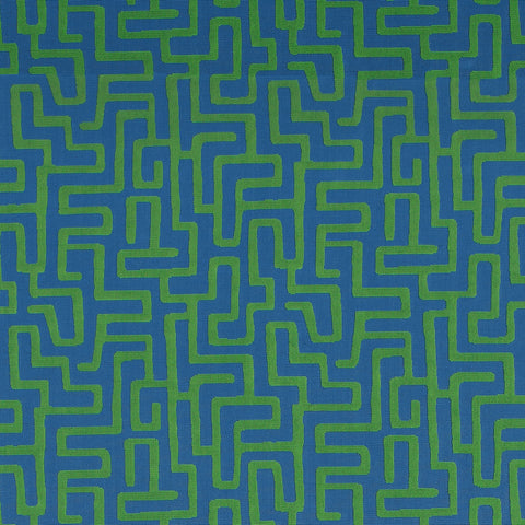 Terrace Lane Blue and Green Fabric - W742034 - Thibaut Fabric