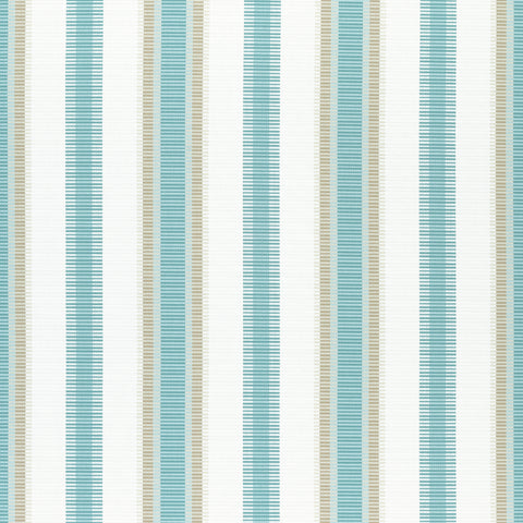 Samba Stripe Pool and Sand Fabric - W74673 - Thibaut Fabric