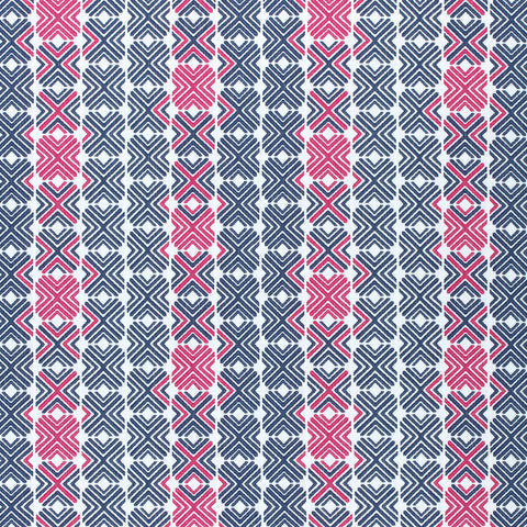 Jinx Navy and Magenta Fabric - W74680 - Thibaut Fabric