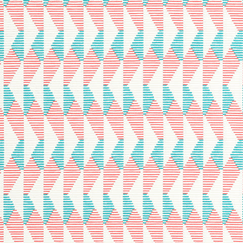 Harper Capri and Coral Fabric - W81600 - Thibaut Fabric
