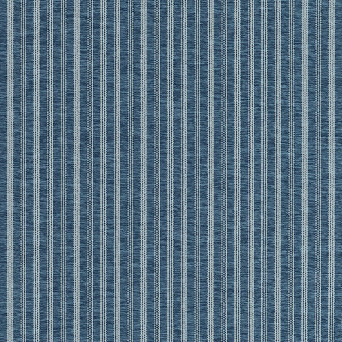 Salem Stripe Navy Fabric - W9139 - Thibaut Fabric