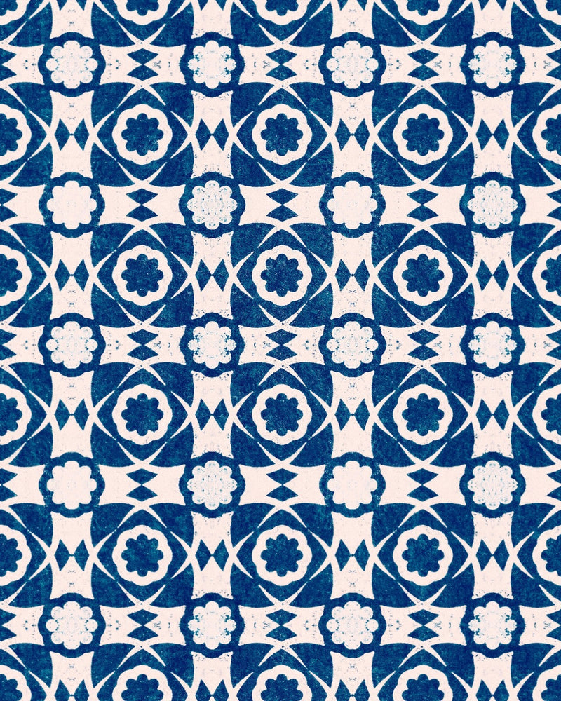 Mind The Gap - AEGEAN TILES Indigo Wallpaper - WP30051