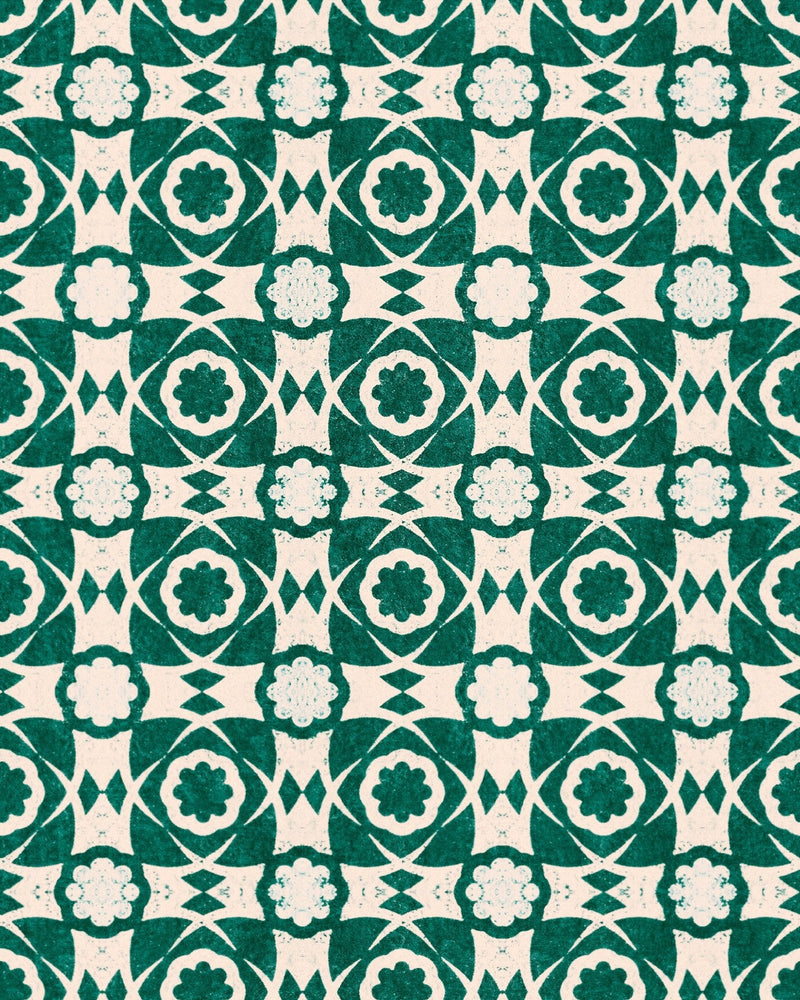 Mind The Gap - AEGEAN TILES Ultramarine Green Wallpaper - WP30050