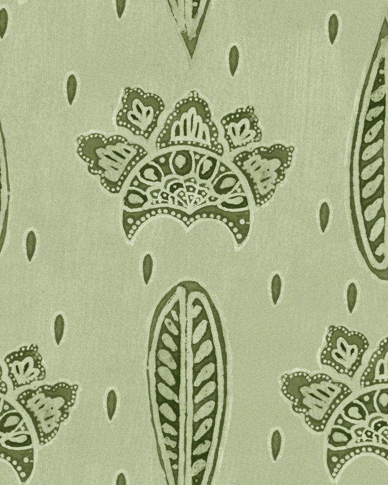 Mind The Gap - BETHEL BATIK Smoke Green Wallpaper - WP30077