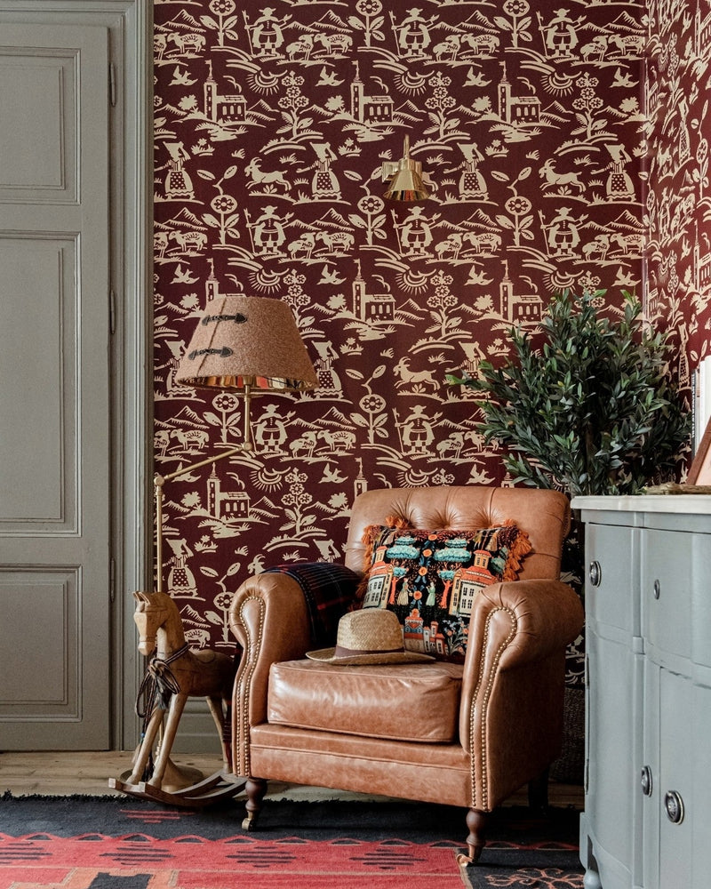 Mind The Gap - BRIXEN Maroon Wallpaper - WP30137