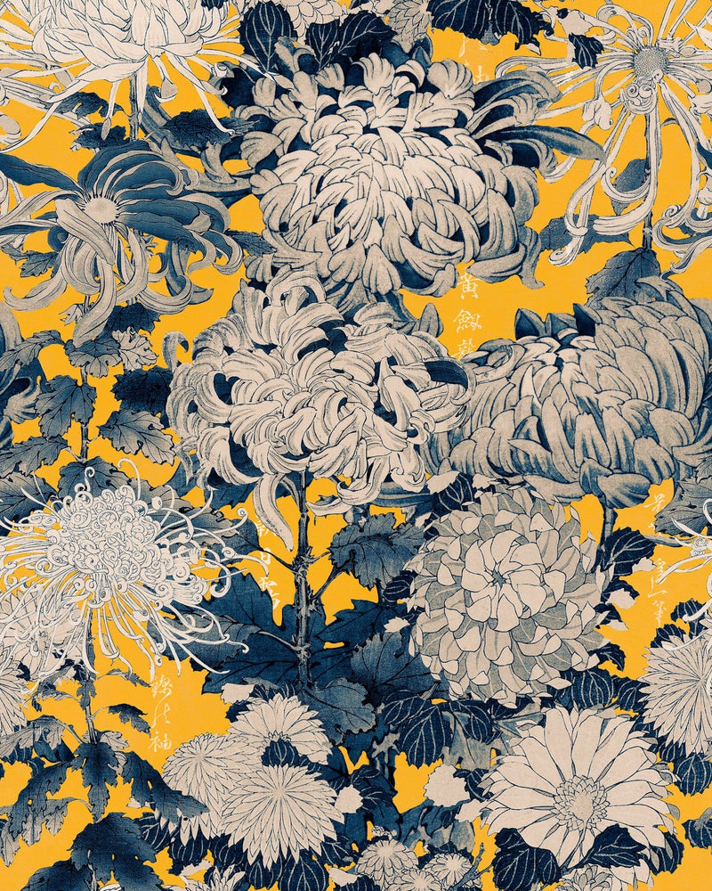 Mind The Gap - CHRYSANTHEMUMS Yellow Wallpaper - WP20321
