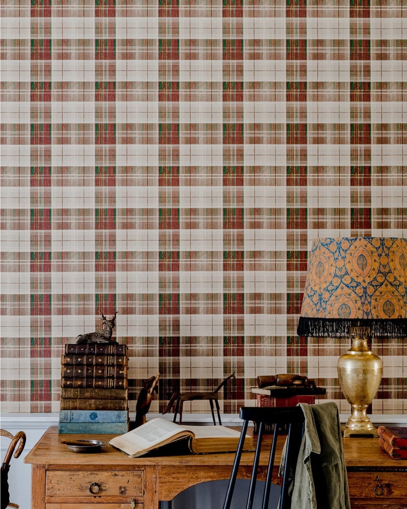Mind The Gap - COUNTRYSIDE PLAID Leather Wallpaper - WP30012