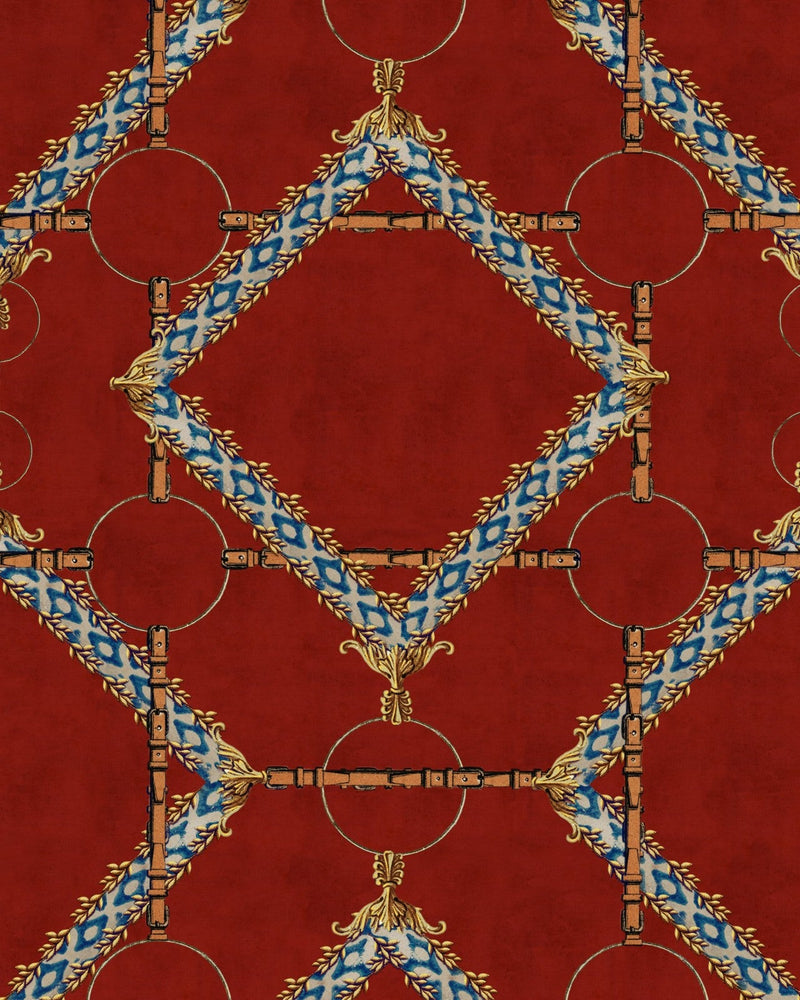 Mind The Gap - DECORATIVE HARNESS Burgundy Wallpaper - WP30106