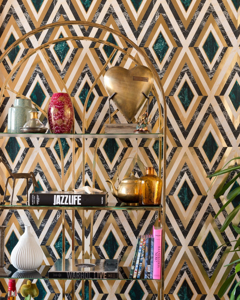 Mind The Gap - DIAMONDS in Brass Metallic edition Wallpaper - WP20292