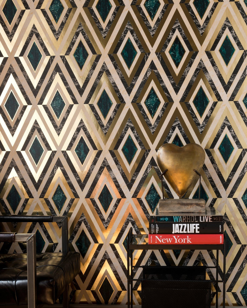 Mind The Gap - DIAMONDS in Brass Metallic edition Wallpaper - WP20292