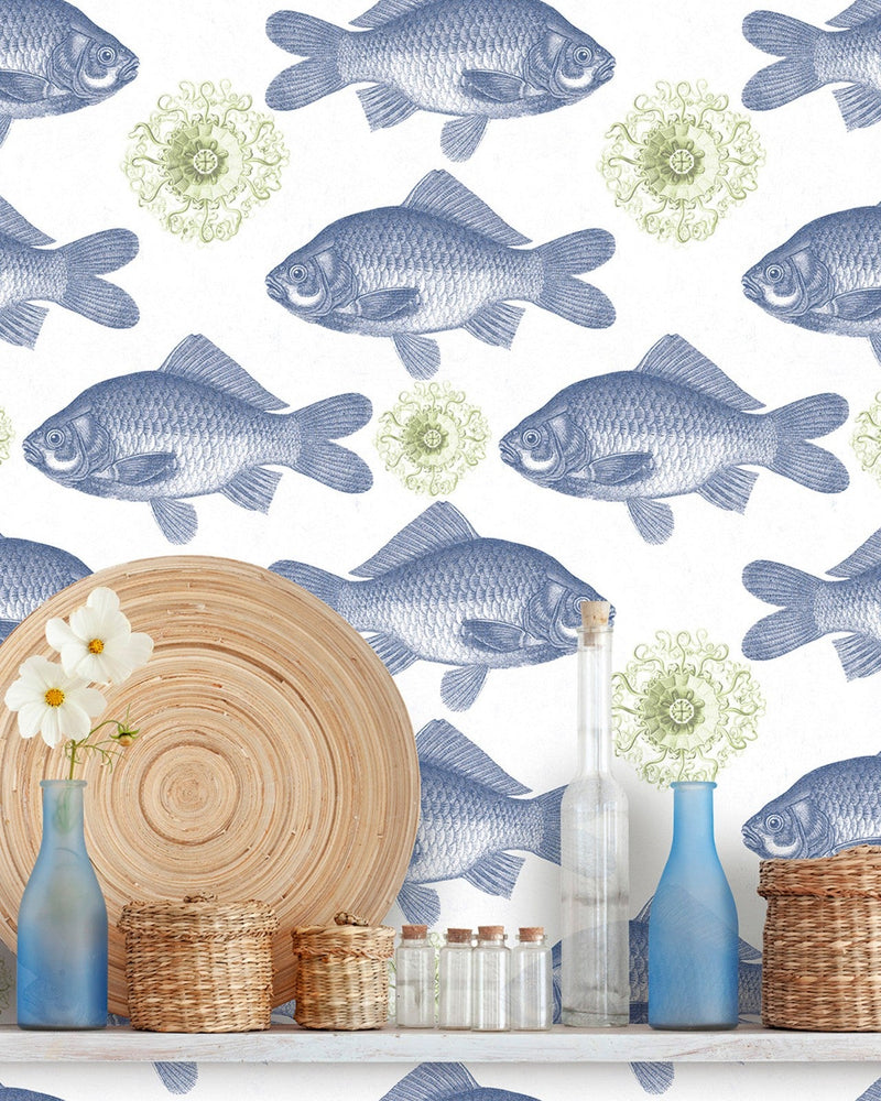 Mind The Gap - FISH Blue Wallpaper - WP20009
