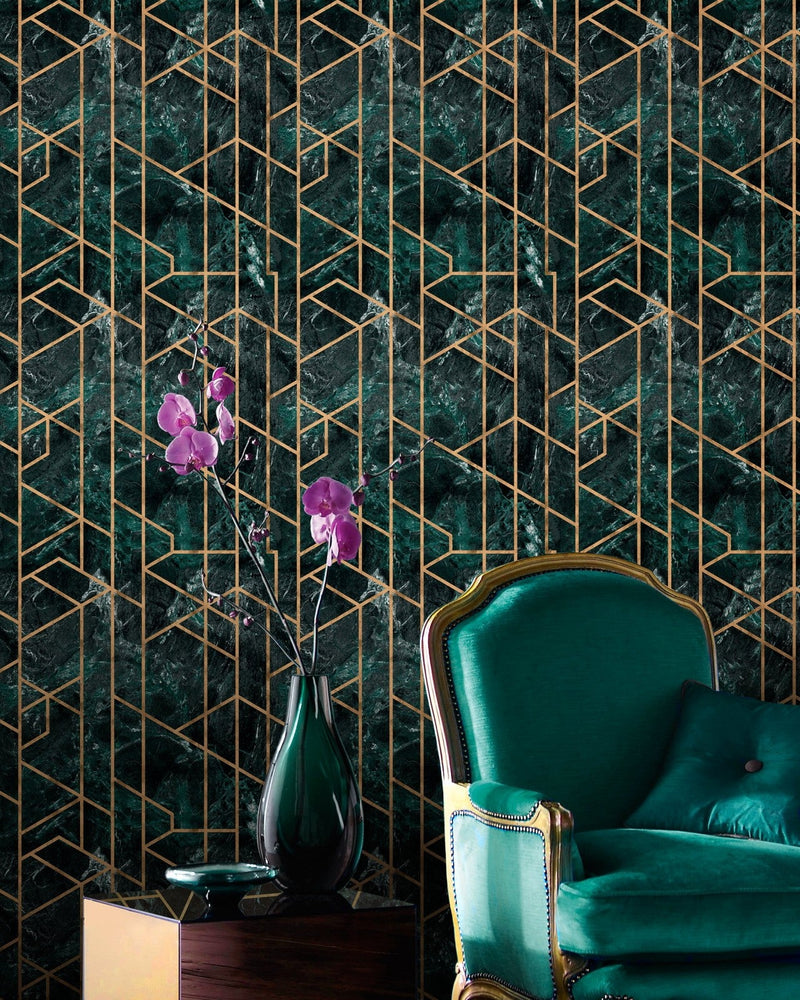 Mind The Gap - GRAMERCY Emerald  Wallpaper - WP20285