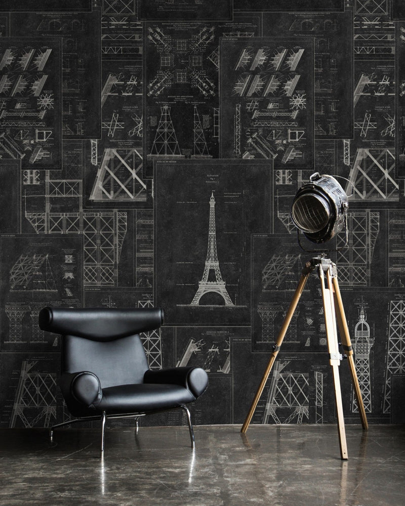 Mind The Gap - GRAND EIFFEL Anthracite Wallpaper - WP20218