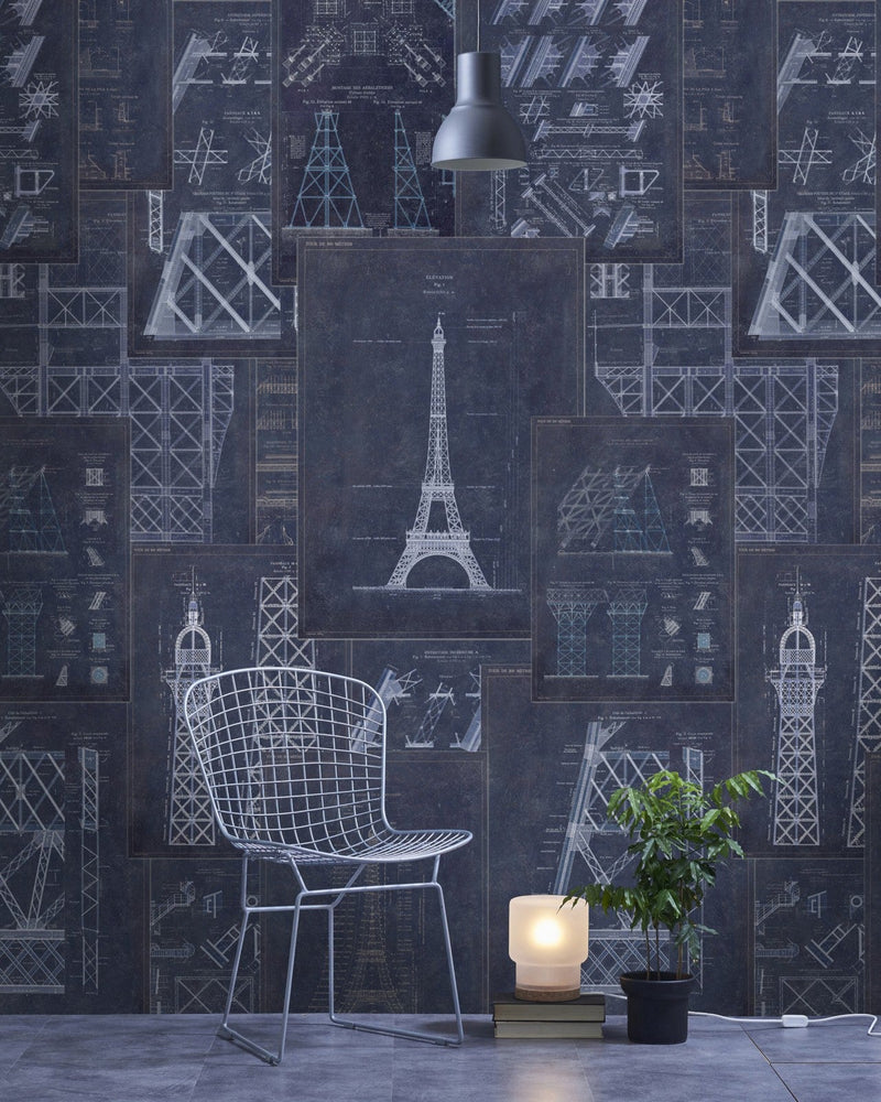 Mind The Gap - GRAND EIFFEL Blue Wallpaper - WP20219