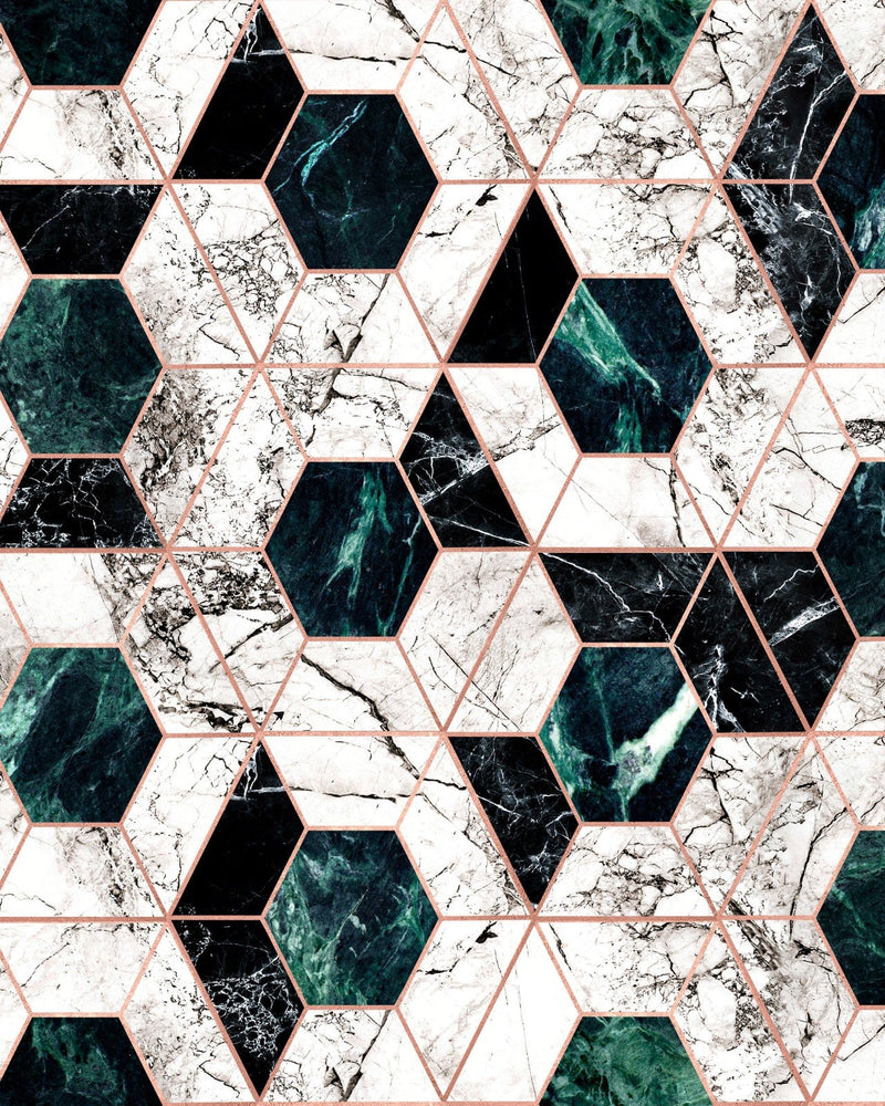 Mind The Gap - HEXA Jade Metallic edition Wallpaper - WP20293