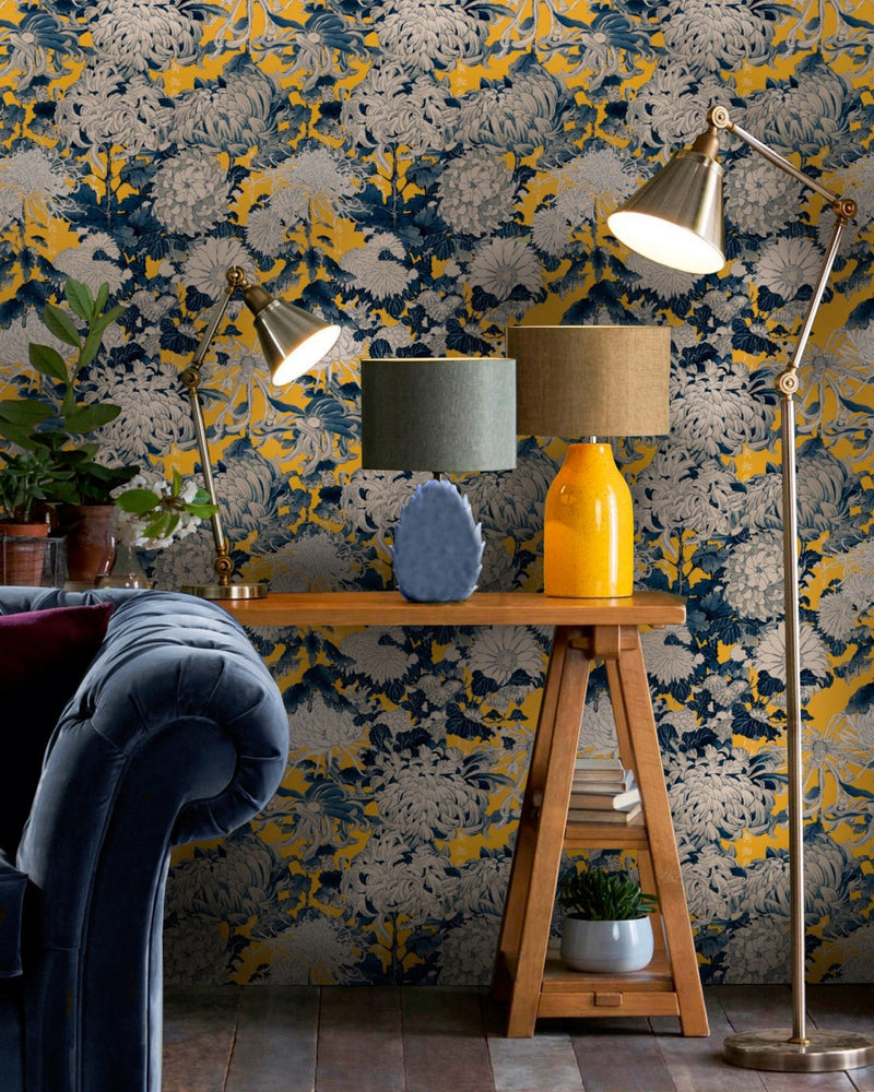 Mind The Gap - CHRYSANTHEMUMS Yellow Wallpaper - WP20321