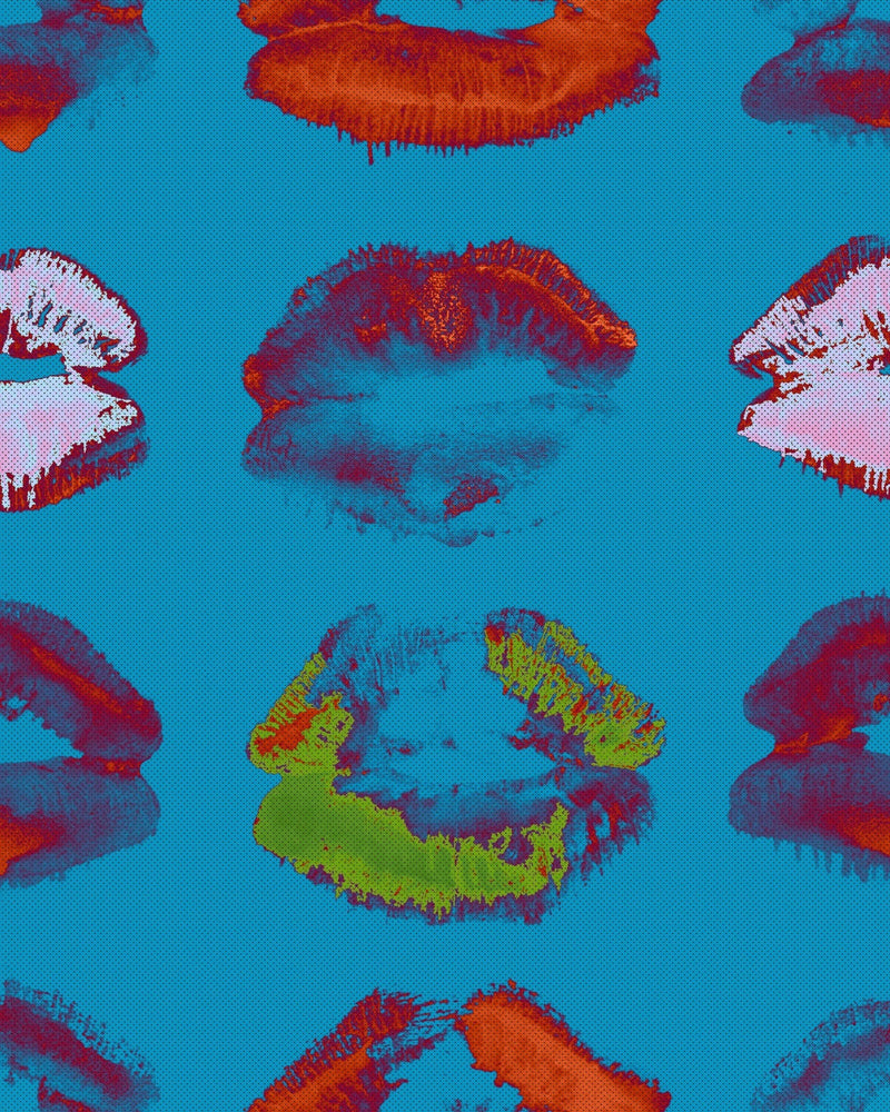 Mind The Gap - NEON KISS Blue Wallpaper - WP20379