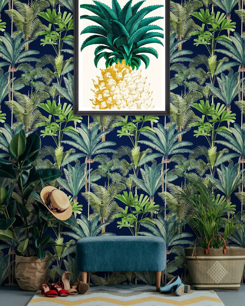 Mind The Gap - PALMERAS Anthracite Wallpaper - WP20362