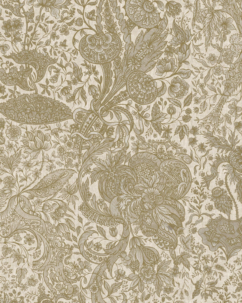 Mind The Gap - SARKOZI EMBROIDERY Taupe Wallpaper - WP30028