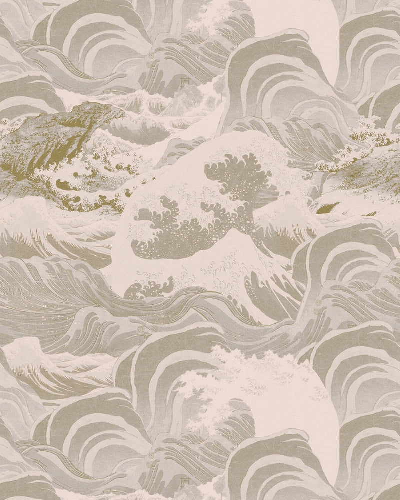 Mind The Gap - SEA WAVES Neutral Wallpaper - WP30061