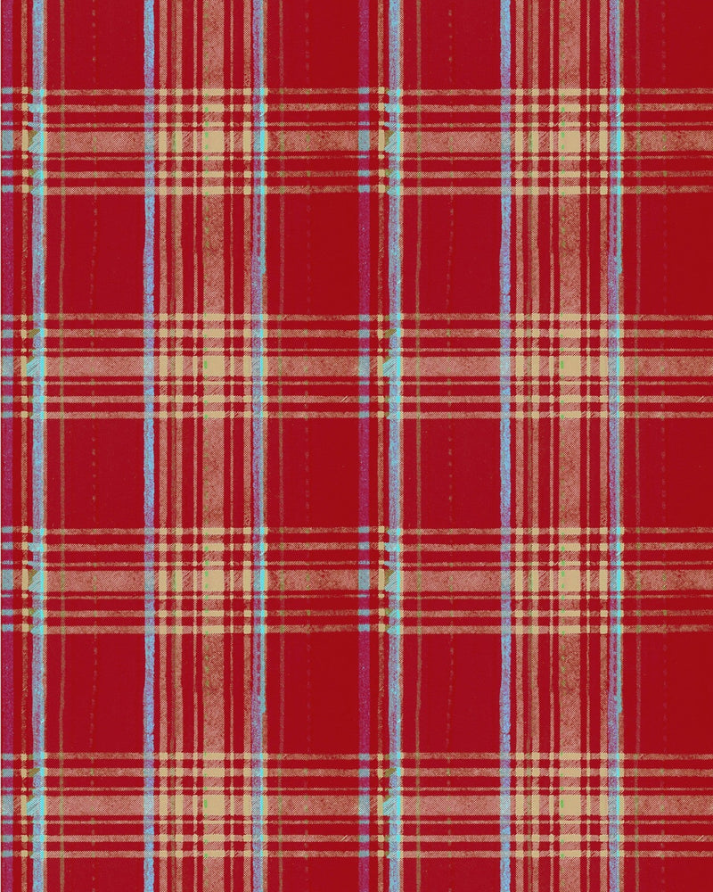 Mind The Gap - SEAPORT PLAID Red Wallpaper - WP30066