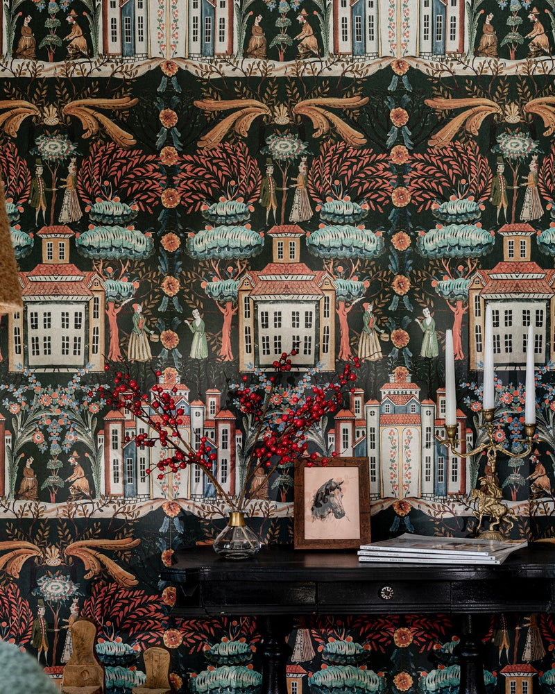 Mind The Gap - TALES OF TYROL Peat Black Wallpaper - WP20685