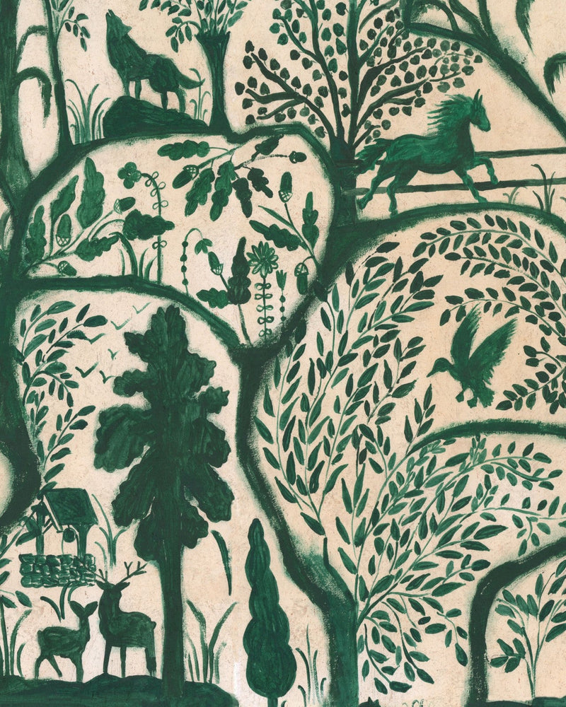 Mind The Gap - THE ENCHANTED WOODLAND Green Wallpaper - WP20549