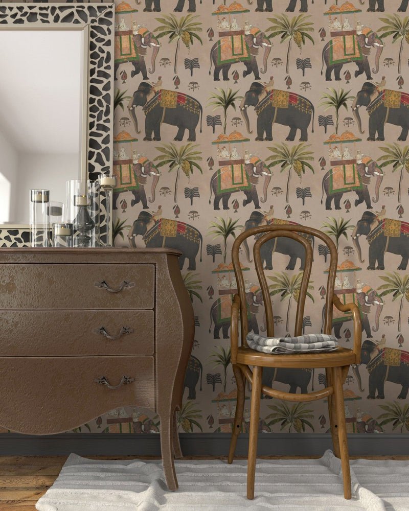 Mind The Gap - THE PROCESSION Taupe Wallpaper - WP20258