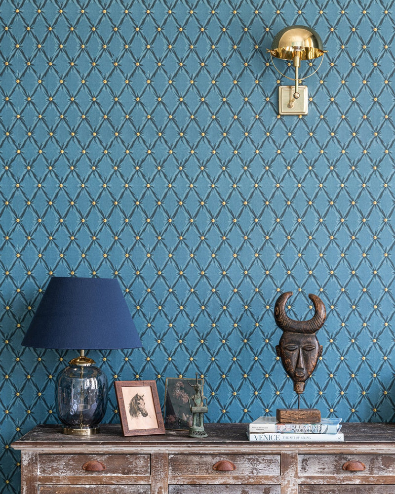 Mind The Gap - TUFTED PANEL Blue Moon Wallpaper - WP30170