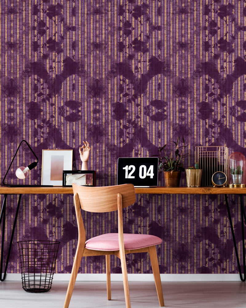 Mind The Gap - WASHED SHIBORI Burgund Wallpaper - WP20395