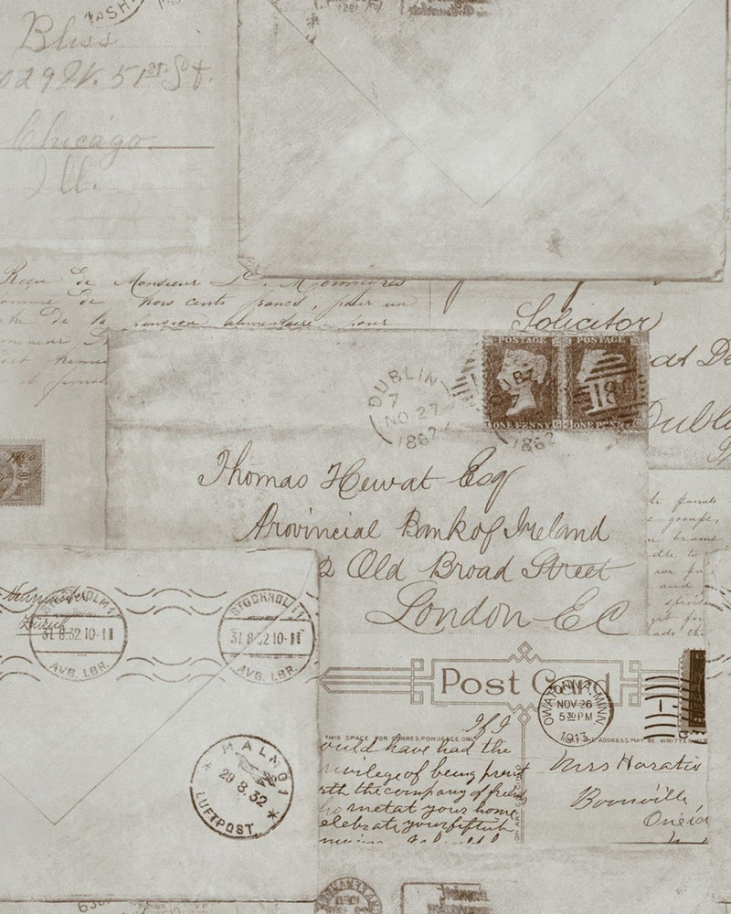 Mind The Gap - VINTAGE LETTERS Neutral Premium Wallpaper - WP20018