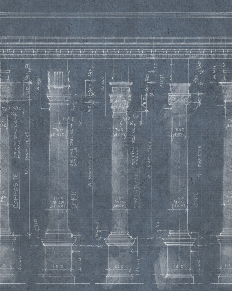 Mind The Gap - COLONNADE Blue Premium Wallpaper - WP20023