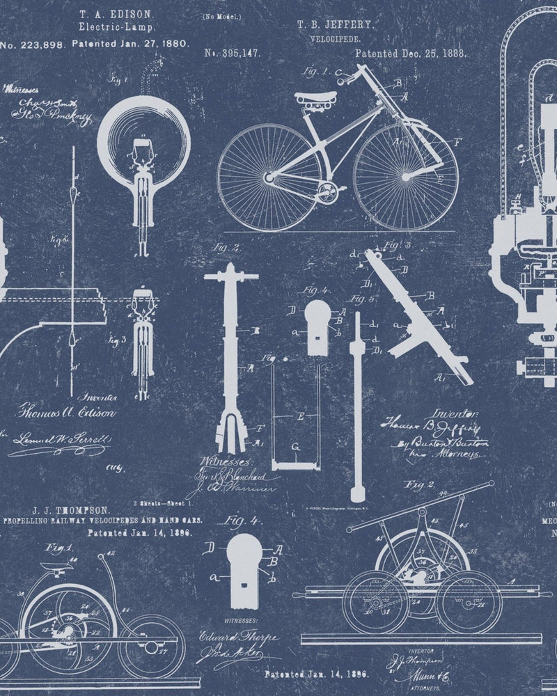 Mind The Gap - PATENTS Blue Premium Wallpaper - WP20050