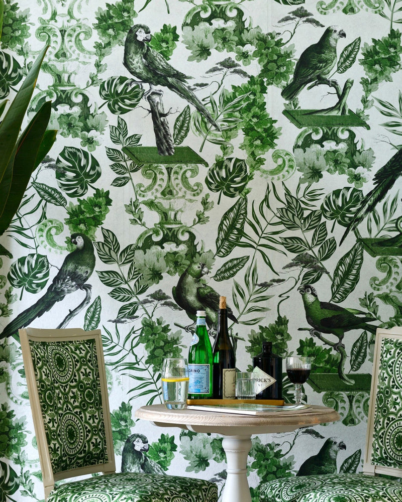 Mind The Gap - LA VOLIERE GREEN Wallpaper - WP20438